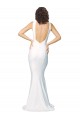 Sheath High Neck Stretch Crepe Long Ivory Prom Dress Canada