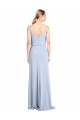 Sheath Cowl Neck Stretch Crepe Long Light Sky Blue Prom Dress Canada