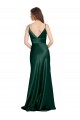 Sheath High Neck Stretch Satin Long Hunter Prom Dress Canada