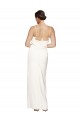 Sheath High Neck Stretch Satin Long Ivory Prom Dress Canada