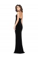 Sheath High Neck Stretch Velvet Long Black Prom Dress Canada
