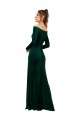 Sheath Off the Shoulder Stretch Velvet Long Dark Green Prom Dress Canada