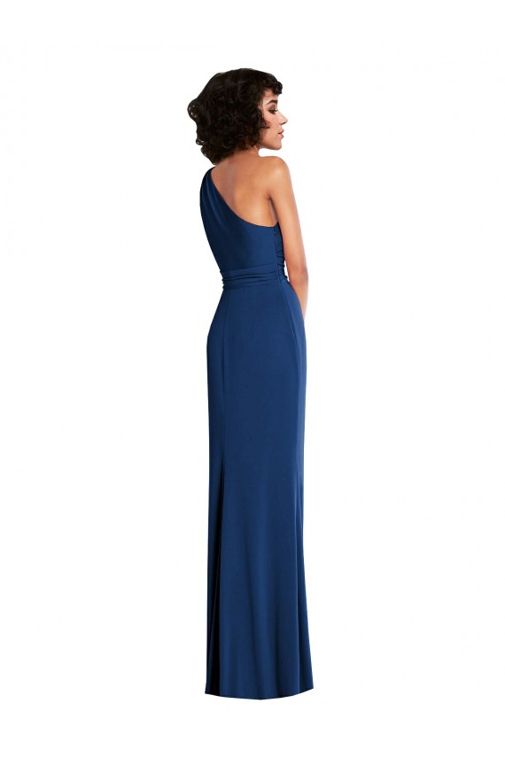Sheath One Shoulder Spandex Long Royal Blue Prom Dress Canada