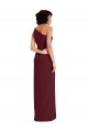 Sheath One Shoulder Stretch Crepe Long Burgundy Gold Prom Dress Canada