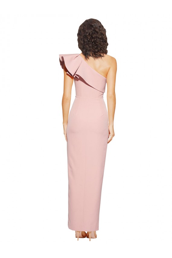 Sheath One Shoulder Stretch Crepe Long Mauve Prom Dress Canada