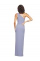 Sheath One Shoulder Stretch Crepe Long Smoke Blue Sleeveless Prom Dress Canada