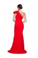 Sheath One Shoulder Stretch Crepe Sweep Train Red Prom Dress Canada