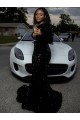 Sheath One Shoulder Velvet Sequins Sweep Train Black Velvet Sequin Prom Dress Canada