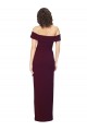 Sheath Square Neck Stretch Crepe Long Burgundy Gold Prom Dress Canada