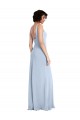 Sheath Square Neck Stretch Crepe Long Light Sky Blue Prom Dress Canada