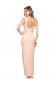 Sheath Square Neck Stretch Crepe Long Nude Prom Dress Canada