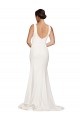 Sheath Square Neck Stretch Crepe Sweep Train Ivory Prom Dress Canada