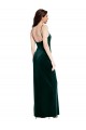 Sheath Square Neck Stretch Velvet Long Dark Green Prom Dress Canada
