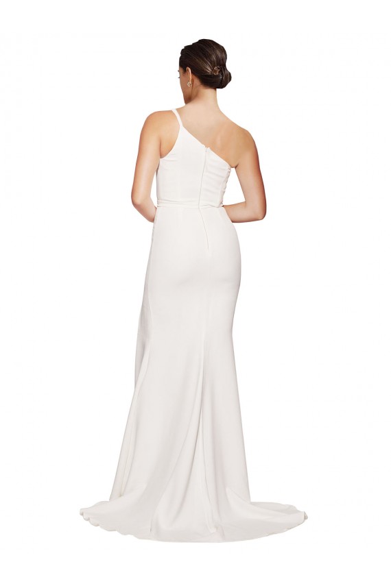 Sheath Strapless Stretch Crepe Sweep Train Ivory Prom Dress Canada