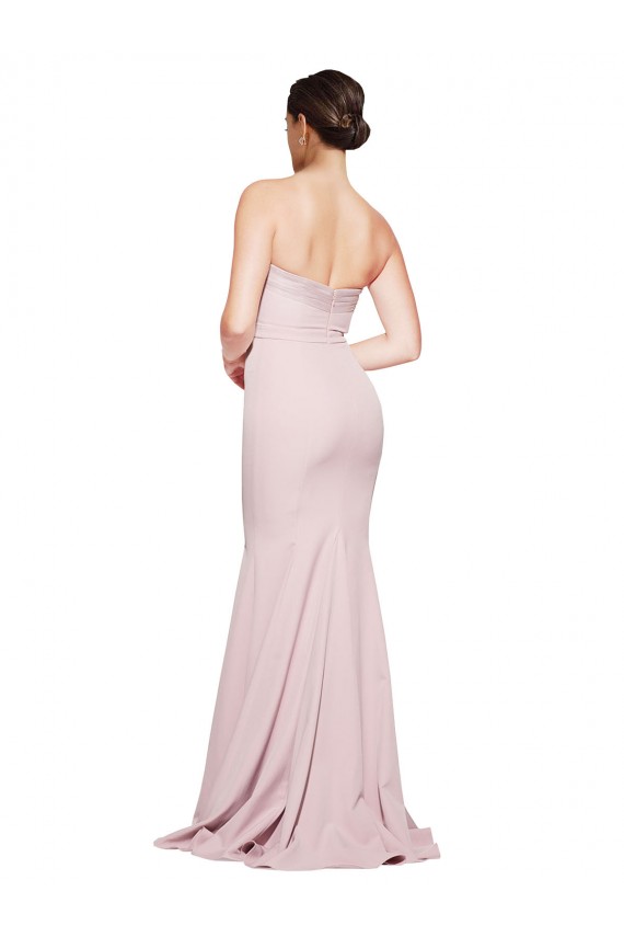 Sheath Strapless Stretch Crepe Sweep Train Mauve Prom Dress Canada