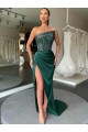 Sheath Strapless Velvet Sequins Sweep Train Velvet Sequin Prom Dress Canada