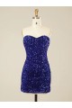 Sheath Sweetheart Velvet Sequins Short Velvet Sequin Prom Dress Canada