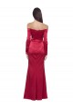 Sheath Sweetheart Stretch Satin Long Dark Red Prom Dress Canada