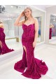 Sheath Sweetheart Velvet Sequins Sweep Train Velvet Sequin Prom Dress Canada