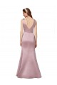 Sheath V-Neck Satin Long Burgundy Prom Dress Canada
