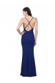 Sheath V-Neck Stretch Crepe Long Royal Blue Prom Dress Canada