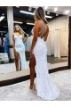 Sheath V-Neck Velvet Sequins Long Velvet Sequin Prom Dress Canada