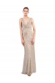 Sheath V-Neck Sequin & Sparkling Sequin Long Silver Prom Dress Canada