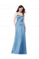 Sheath Square Neck Satin Long Sky Blue Prom Dress Canada