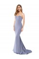 Mermaid Strapless Stretch Crepe Long Smoke Blue Prom Dress Canada