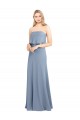 Sheath High Neck Stretch Crepe Long Smoke Blue Prom Dress Canada