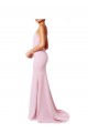 Mermaid, Sheath Square Neck Stretch Crepe Long Pink Prom Dress Canada