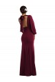 Trumpet Bateau Neck Stretch Crepe Long Burgundy Gold Long Sleeves Prom Dress Canada