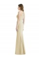 Trumpet Bateau Neck Stretch Crepe Long Champagne Prom Dress Canada