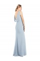 Trumpet Bateau Neck Stretch Crepe Long Light Sky Blue Sleeveless Prom Dress Canada
