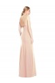 Trumpet Bateau Neck Stretch Crepe Long Nude Prom Dress Canada