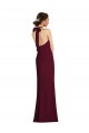 Trumpet Halter Neck Stretch Crepe Long Burgundy Gold Prom Dress Canada