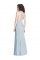 Trumpet Halter Neck Stretch Crepe Long Light Sky Blue Sleeveless Prom Party Dress Canada