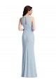 Trumpet Halter Neck Stretch Crepe Long Light Sky Blue Sleeveless Prom Dress Canada