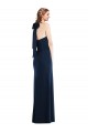Trumpet High Neck Stretch Crepe Long Dark Navy Prom Dress Canada