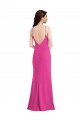 Trumpet High Neck Stretch Crepe Long Fuchsia Prom Dress Canada