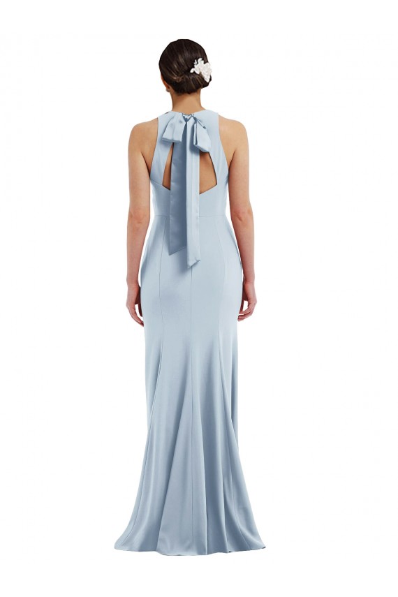 Trumpet Jewel Neck Stretch Crepe Long Light Sky Blue Prom Dress Canada