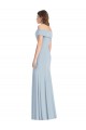Trumpet Off the Shoulder Stretch Crepe Long Light Sky Blue Sleeveless Prom Party Dress Canada
