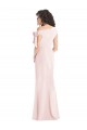 Trumpet Off the Shoulder Stretch Crepe Long Pink Prom Dresses Canada
