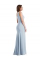 Trumpet One Shoulder Stretch Crepe Long Light Sky Blue Sleeveless Prom Dress Canada
