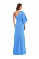 Trumpet One Shoulder Stretch Crepe Long Peacock Blue Prom Dress Canada