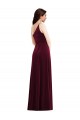 Trumpet One Shoulder Stretch Velvet Long Burgundy Black Tie Prom Dress Canada