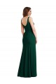 Trumpet Square Neck Stretch Crepe Long Midnight Green Prom Dress Canada