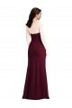 Trumpet Strapless Stretch Crepe Long Burgundy Gold Prom Dress Canada
