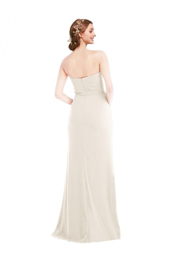 Trumpet Strapless Stretch Crepe Long Ivory Prom Dress Canada