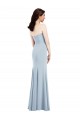 Trumpet V-Neck Stretch Crepe Long Light Sky Blue Sleeveless Prom Party Dress Canada